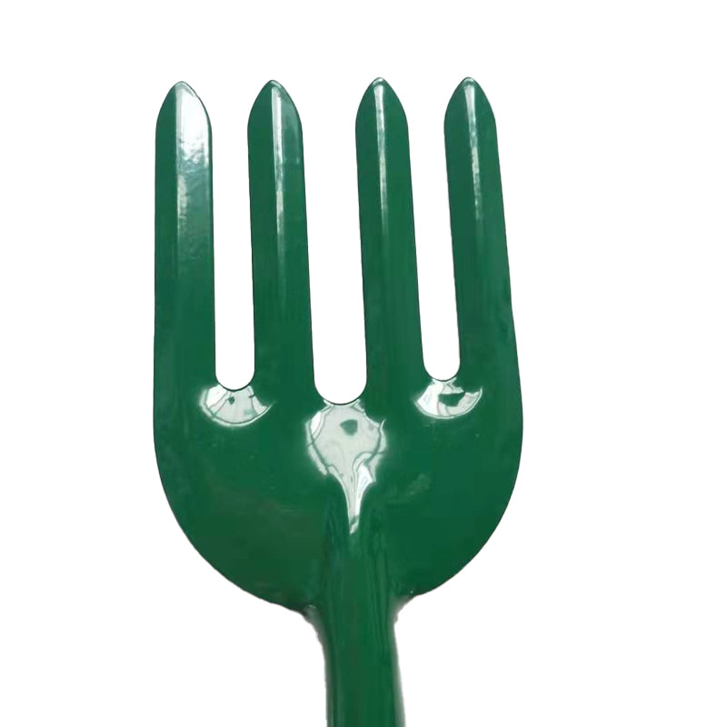 Integrated four-pronged garden fork ¨C circular design