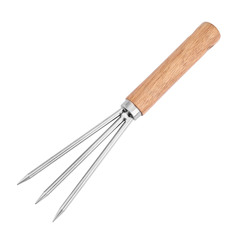 Stainless steel rake ¨C specialized tool for loosening soil in bonsai plants; suitable for household pots, solid, thickened fork ¨C ideal for garden gardening