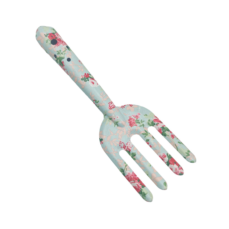 Thickened iron-based full-color printed garden fork for soil loosening, weeding, and pruning