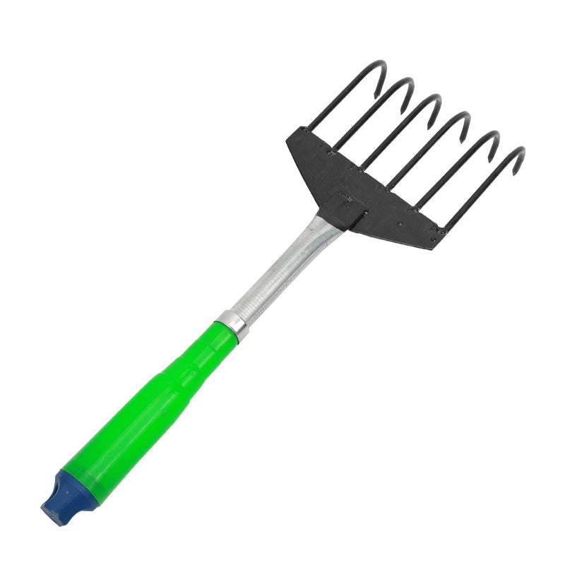 Six-toothed agricultural double-color iron household gardening rake