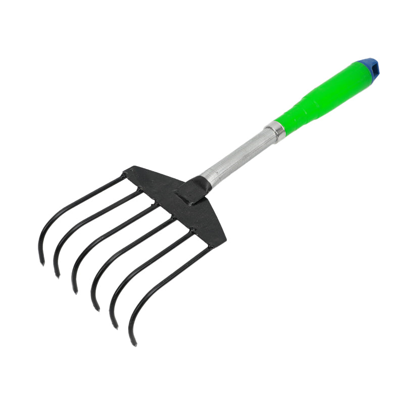 Six-toothed agricultural double-color iron household gardening rake