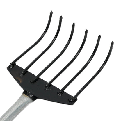 Six-toothed agricultural double-color iron household gardening rake