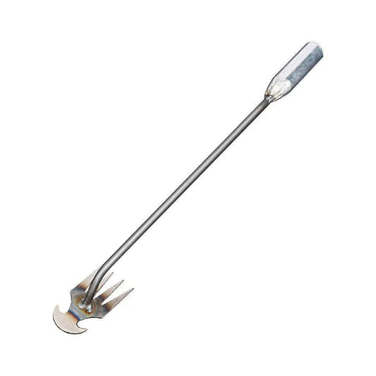 Weed removal and hoeing tool ¨C compact rake for gardening and landscaping: used for pulling weeds, hooking weeds, and loosening soil