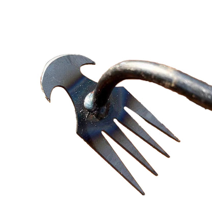 Weed removal and hoeing tool ¨C compact rake for gardening and landscaping: used for pulling weeds, hooking weeds, and loosening soil
