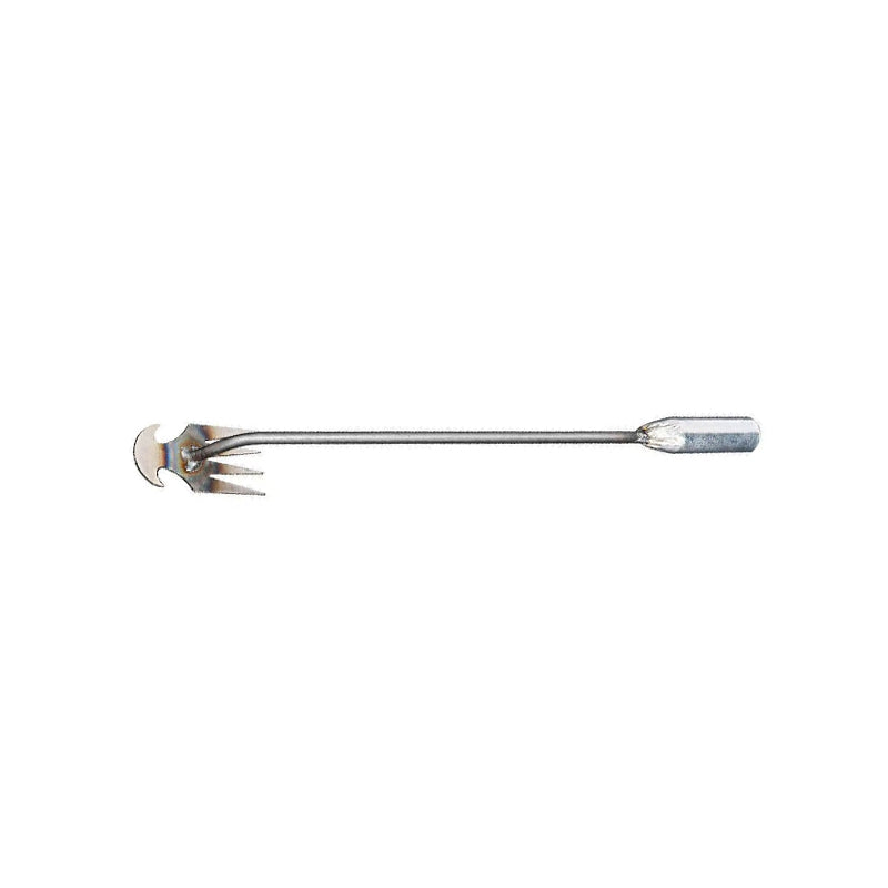 Weed removal and hoeing tool ¨C compact rake for gardening and landscaping: used for pulling weeds, hooking weeds, and loosening soil