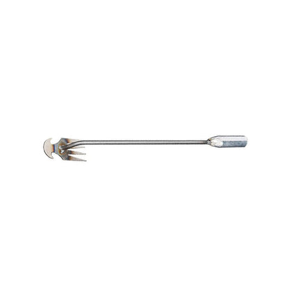 Weed removal and hoeing tool ¨C compact rake for gardening and landscaping: used for pulling weeds, hooking weeds, and loosening soil