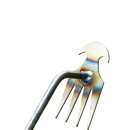 Weed removal and hoeing tool ¨C compact rake for gardening and landscaping: used for pulling weeds, hooking weeds, and loosening soil