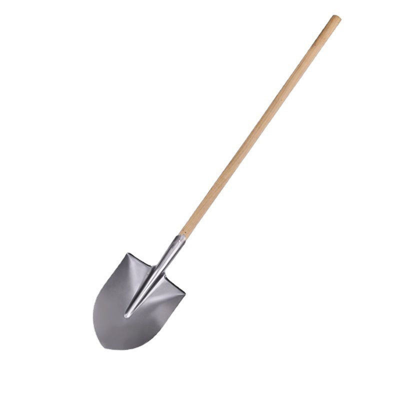 Large iron shovel ¨C Manganese steel shovel ¨C Perfect tool for outdoor digging and soil loosening ¨C Garden and landscaping equipment ¨C Wooden-handled iron shovel