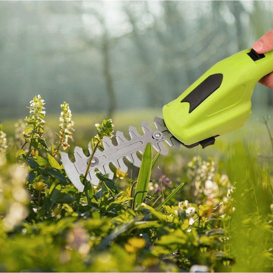 Electric mini hedge trimmer, handheld rechargeable lithium-ion shears, lawn trimmer