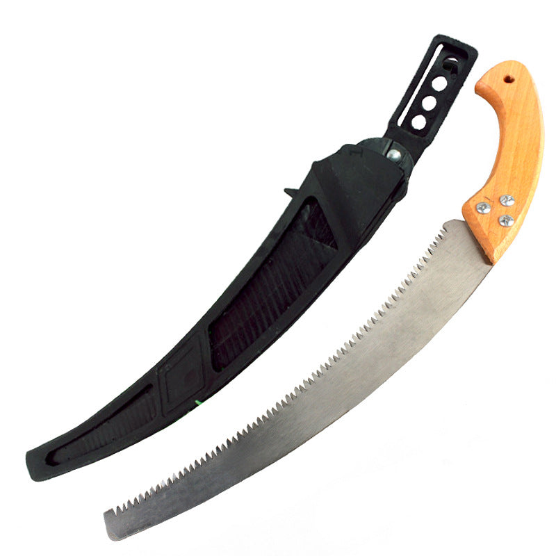 Curved saw, garden hand saw, pruning saw, three-sided toothed saw, wooden handle hand saw