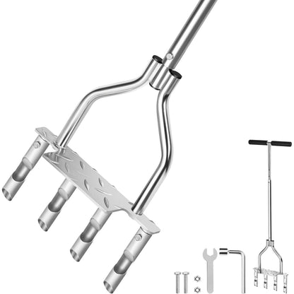 Lawn aerator tool with 4 nails, patio and turf aerator with extra-wide foot pedal.