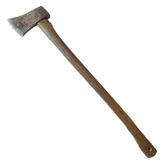 Axe with forged steel rail for splitting wood, outdoor agricultural tool, oak handle, all-steel axe