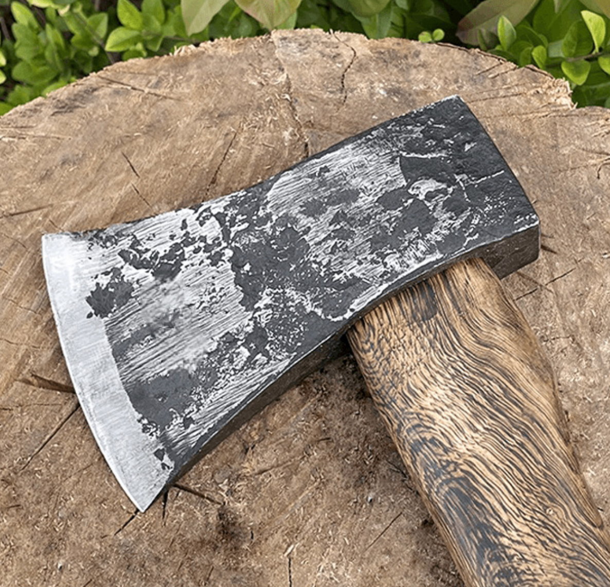 Axe with forged steel rail for splitting wood, outdoor agricultural tool, oak handle, all-steel axe