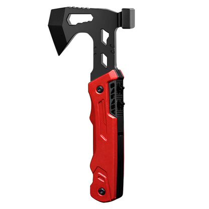 Multi-tool combination: axe, hammer, folding portable survival hammer, wrench, and knife