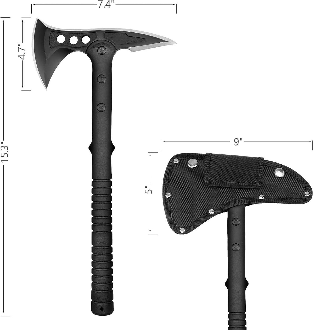 Multi-functional logging axe, outdoor axe, wilderness camping equipment, mountain-cutting axe, wood-chopping axe, battle axe