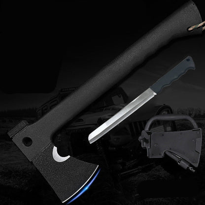 Outdoor axe, wilderness camping gear, mountain axe, wood-chopping axe, battle axe, multi-functional logging axe