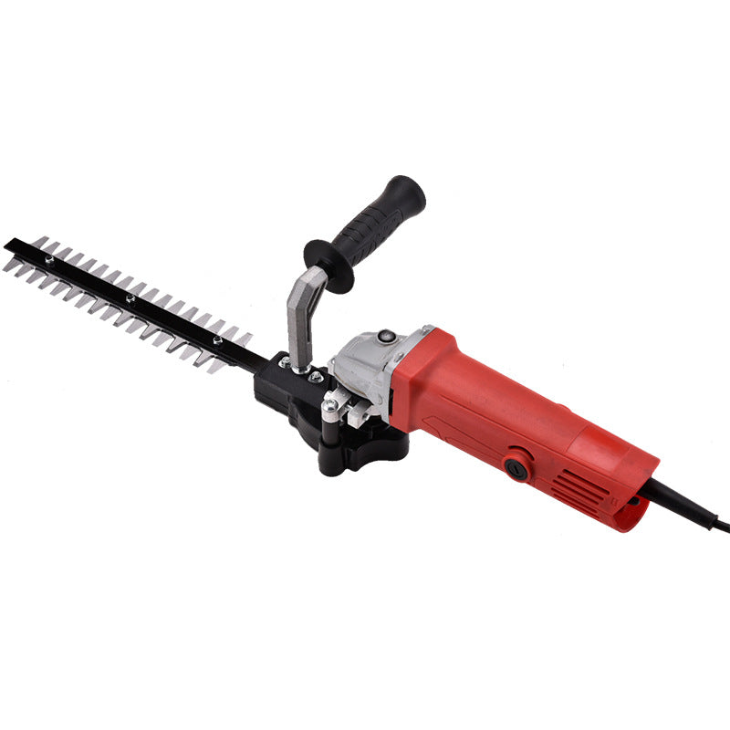 Angle grinder converted into a hedge trimmer, electric garden tool, tea tree trimmer, fence trimmer, tea leaf picker, lawn mower, landscaping tool