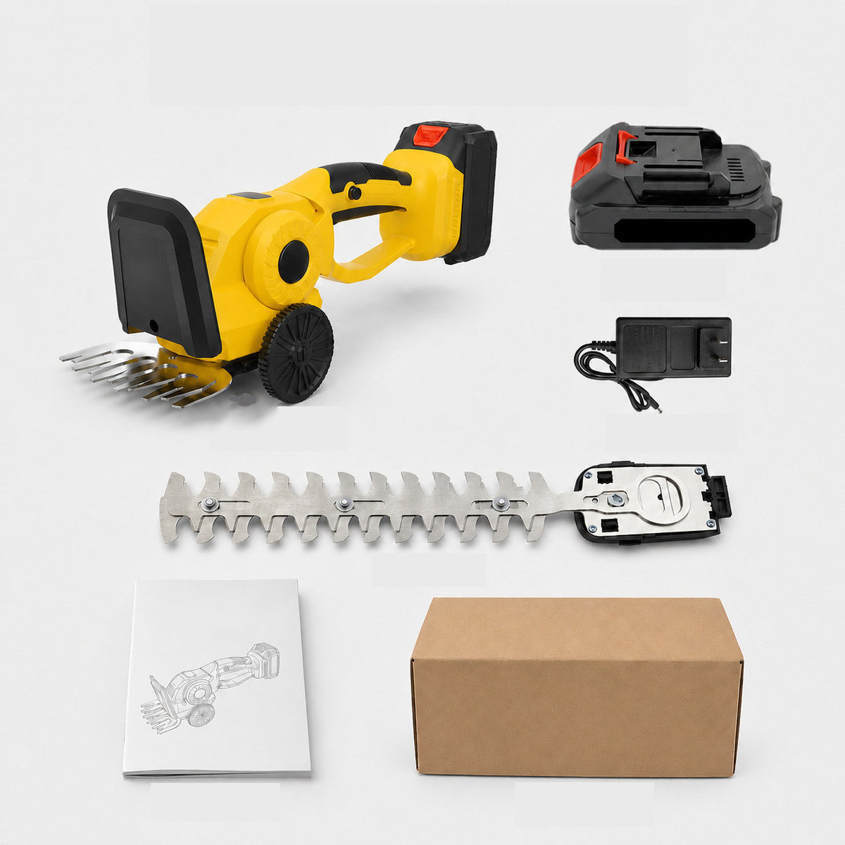 Electric handheld lawnmower, multi-functional hedge trimmer, lawn mower, and grass cutter