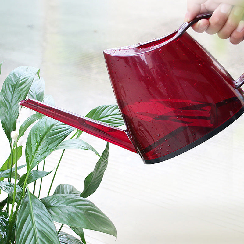 Long-spouted watering can, gardening watering can, household watering can, colored transparent plastic sprinkler, wholesale watering can for flowers