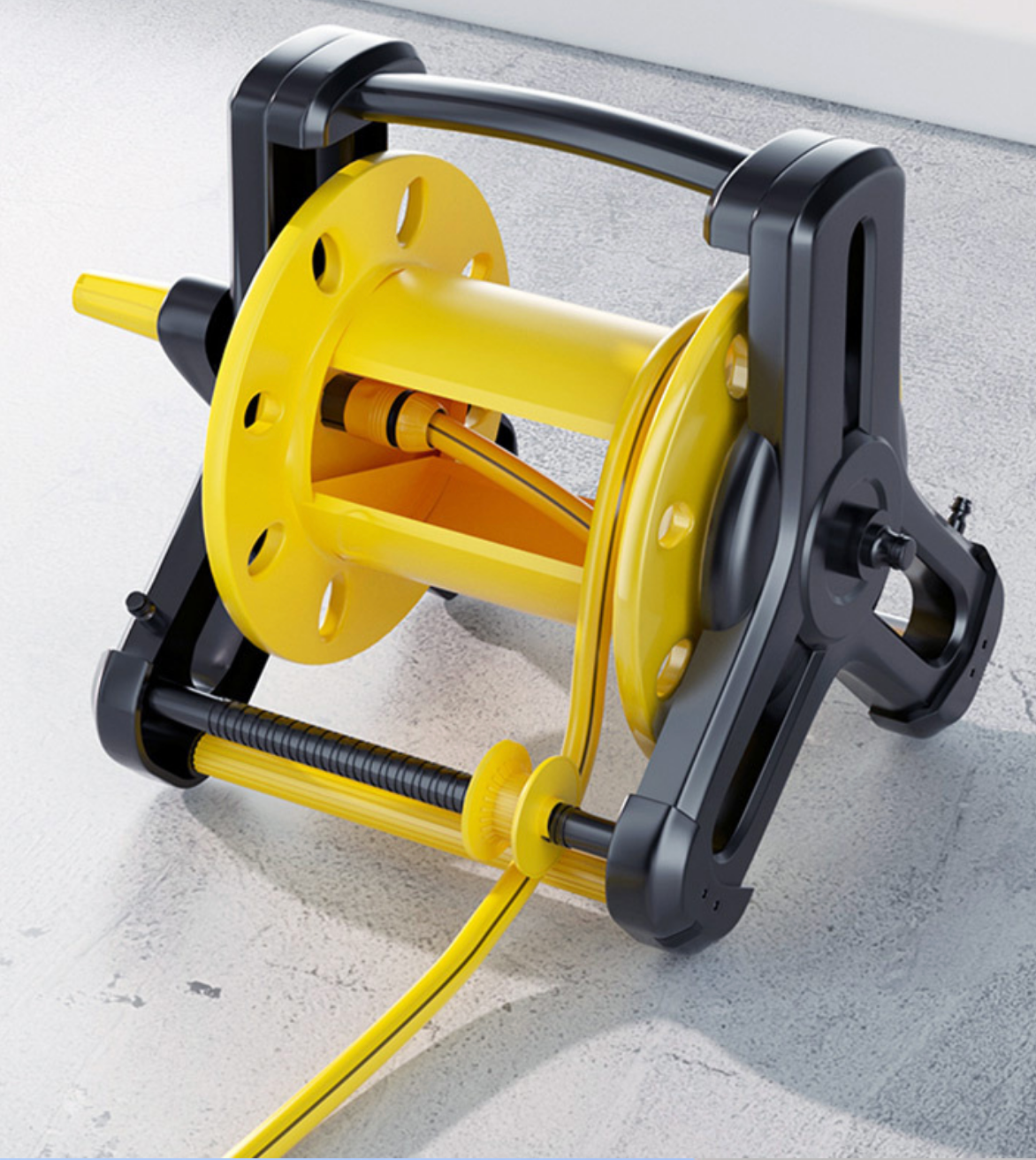 Automatic hose reel kit, hose storage rack, watering device, coil, flushing nozzle, car wash water gun