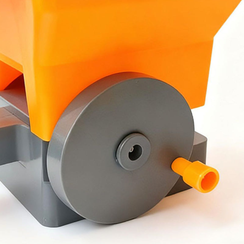 Portable sower; compact seeder; hand-operated gardening tool