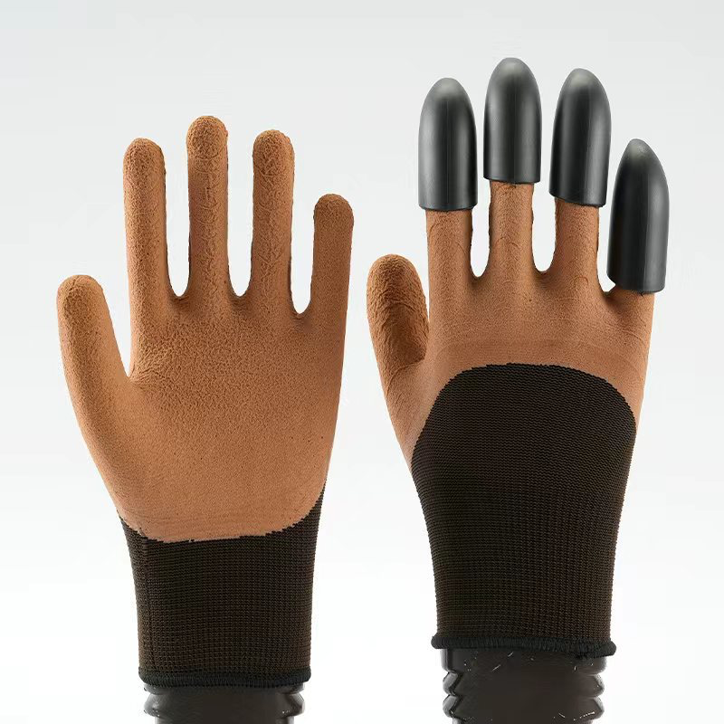 Garden Claw Digging Work Gloves, Soft Anti-Slip Comfortable Anti-Puncture Latex Protective Gloves for Agriculture, Gardening & Vegetable Planting