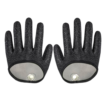 Strong Magnetic Hook Buckle Fish Catching Gloves, Anti-Puncture Anti-Slip Latex 13-Gauge Polyester Knit Gloves