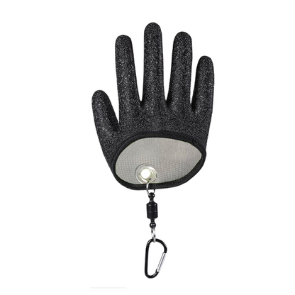 Strong Magnetic Hook Buckle Fish Catching Gloves, Anti-Puncture Anti-Slip Latex 13-Gauge Polyester Knit Gloves