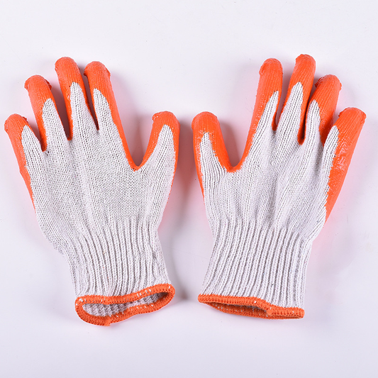 7-Gauge Flat Dalian Rubber Gloves, Warm Thickened Wear-Resistant Work Gloves for Construction Sites