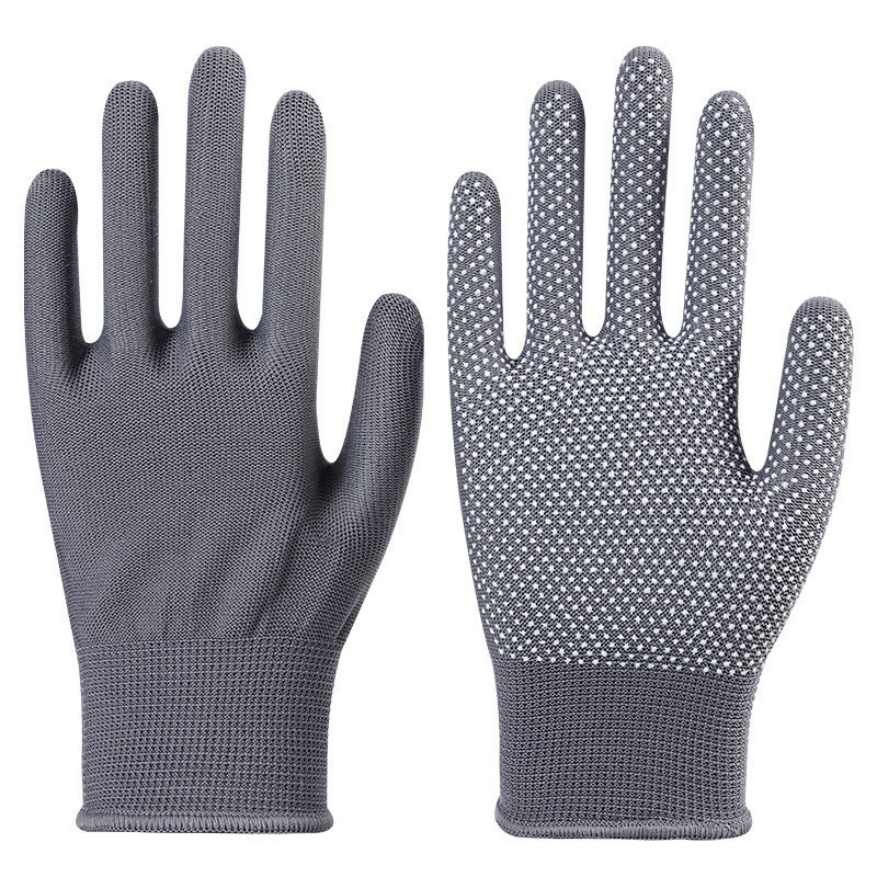 Labor Protection Gloves, Nylon Anti-Slip Construction & Packing Work Gloves, Warm Soft Breathable Sun Protection Latex Fingerless Gloves