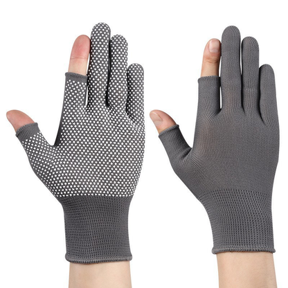 Labor Protection Gloves, Nylon Anti-Slip Construction & Packing Work Gloves, Warm Soft Breathable Sun Protection Latex Fingerless Gloves