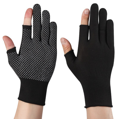 Labor Protection Gloves, Nylon Anti-Slip Construction & Packing Work Gloves, Warm Soft Breathable Sun Protection Latex Fingerless Gloves