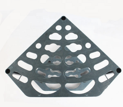 Sector-shaped tool rack with fabric bag storage solution