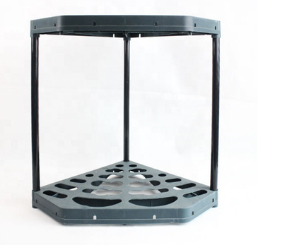 Sector-shaped tool rack with fabric bag storage solution
