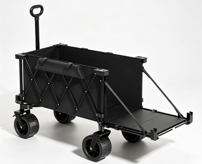 Large Foldable Garden & Camping Cart with Gathered Storage