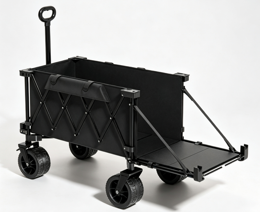 Large Foldable Garden & Camping Cart with Gathered Storage