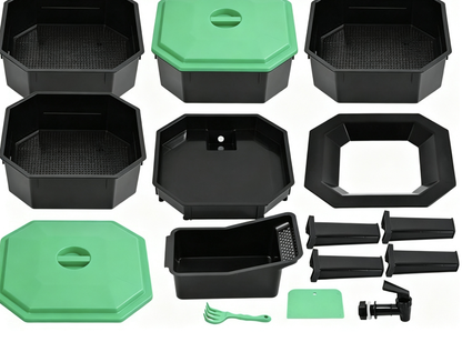Square Tower-Style Tray Compost Bin