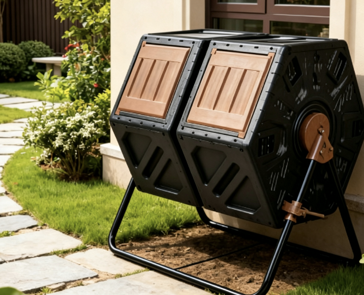 Flip-Top Kitchen Waste & Leaf Compost Bin